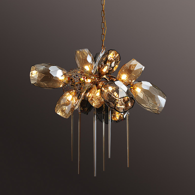 Подвесная люстра Delight Collection Britannica 8898P/AL gold/smoky