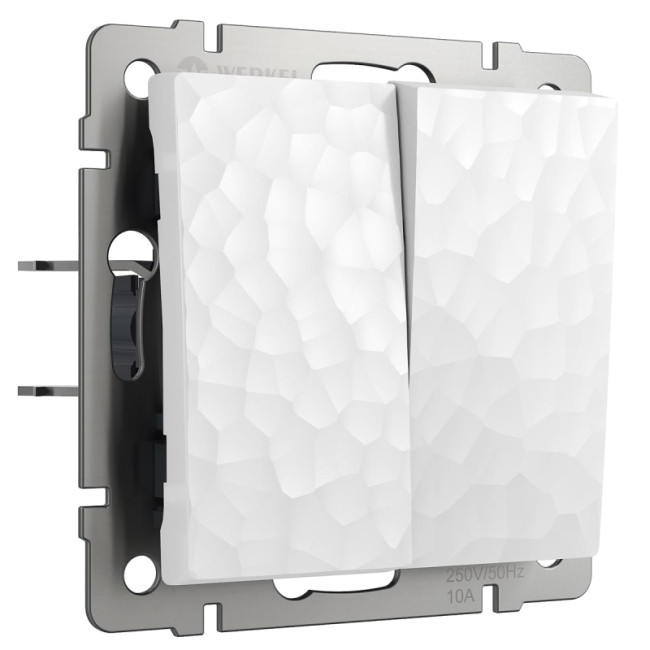 Выключатель Werkel Hammer двухклавишный белый W1220001 4690389162268 Выключатель Werkel Hammer двухклавишный белый W1220001 4690389162268