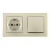 Выключатель одноклавишный с розеткой Arte Milano SET06-2-30-1-40-1 shampan