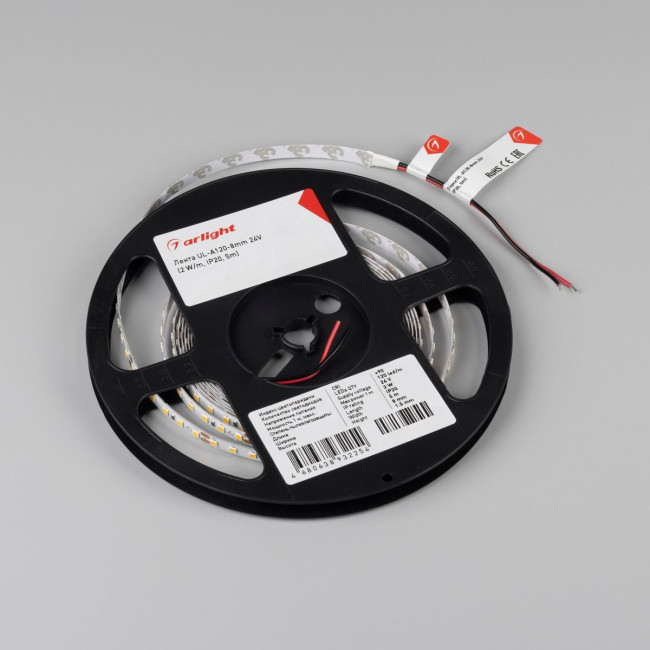 Светодиодная лента Arlight UL-A120-8mm 24V Warm2700 (2 W/m, IP20, 5m) 057523 Светодиодная лента Arlight UL-A120-8mm 24V Warm2700 (2 W/m, IP20, 5m) 057523