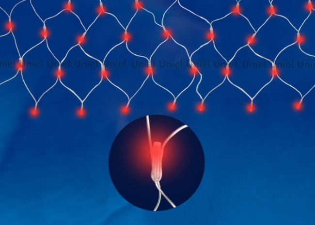 Светодиодная гирлянда (07940) Uniel занавес 220V красный ULD-N2520-240/DTA RED IP20