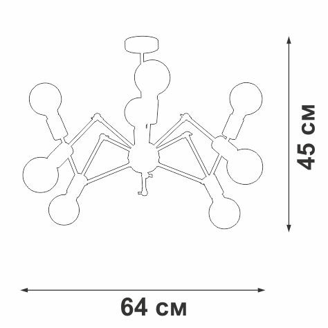 Потолочная люстра Vitaluce V4897-1/8PL Потолочная люстра Vitaluce V4897-1/8PL