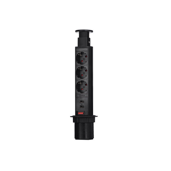 Блок розеток 105S (3 секции и 2 USB) Mebax 00-00000825 Блок розеток 105S (3 секции и 2 USB) Mebax 00-00000825