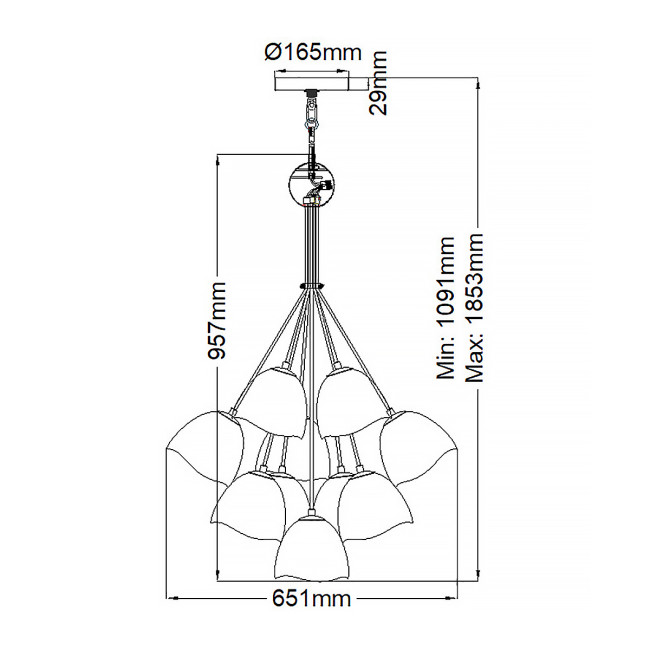 Подвесная люстра Hinkley Nula QN-NULA-15P