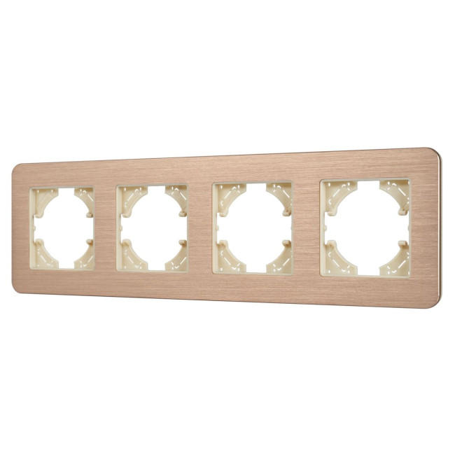 Рамка на 4 поста алюминиевая Arlight FRM-AKIRY-AL-4-GD 049733 Рамка на 4 поста алюминиевая Arlight FRM-AKIRY-AL-4-GD 049733