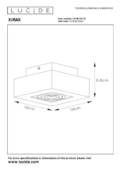 Накладной светильник Lucide Xirax 09119/06/30 Накладной светильник Lucide Xirax 09119/06/30