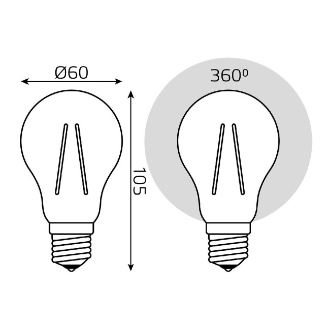 Светодиодная филаментная лампа Gauss Basic Filament E27 17W 4100K 10212272 Светодиодная филаментная лампа Gauss Basic Filament E27 17W 4100K 10212272