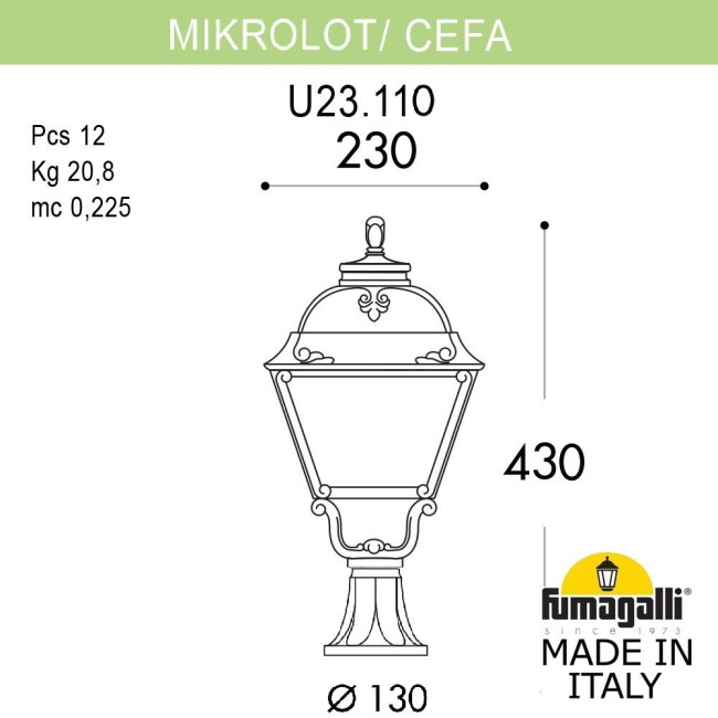 Ландшафтный светильник Fumagalli MIKROLOT/CEFA U23.110.000.WXE27 Ландшафтный светильник Fumagalli MIKROLOT/CEFA U23.110.000.WXE27
