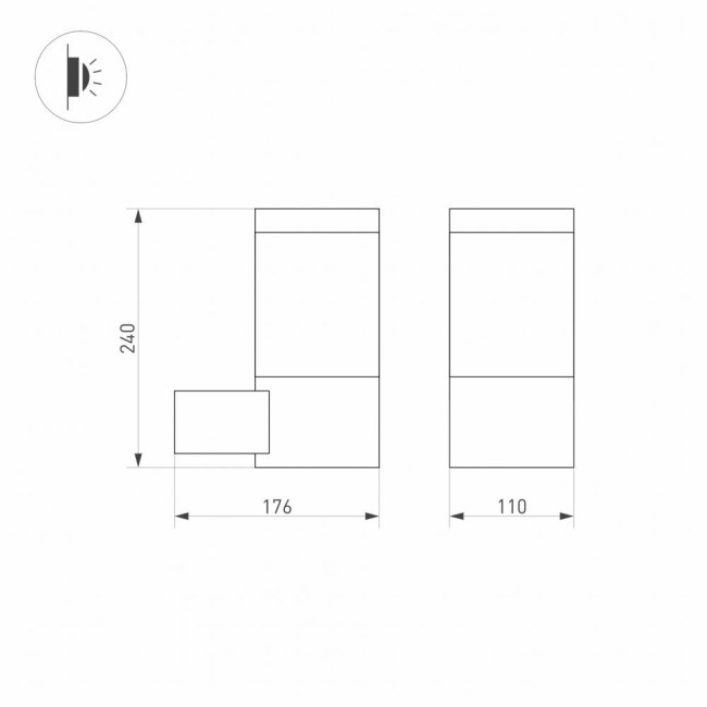 Уличный настенный светодиодный светильник Arlight LGD-Stem-Wall-10W Warm3000 029985
