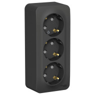 Розетка 3-ая с/з со шторками 16А, 250В, изолир. пластина Systeme Electric Blanca наруж Антрацит BLNRA011316 Розетка 3-ая с/з со шторками 16А, 250В, изолир. пластина Systeme Electric Blanca наруж Антрацит BLNRA011316