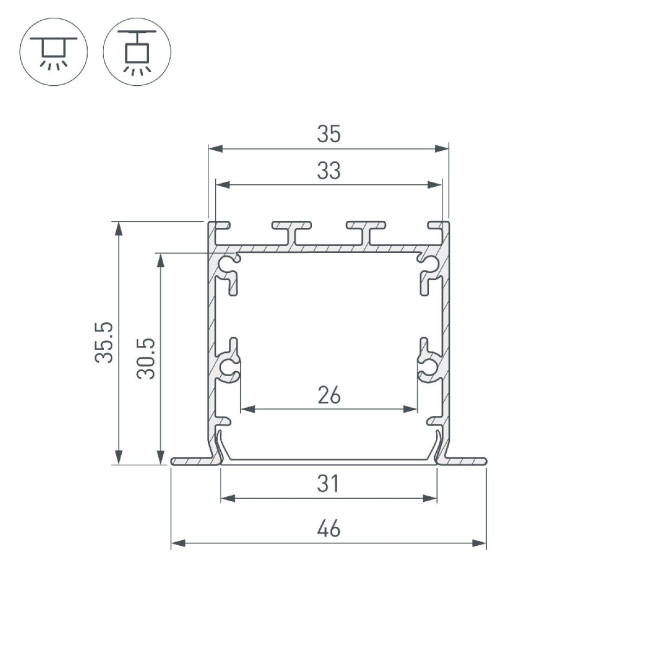 Алюминиевый профиль Arlight LINIA49-F-S-3000 ANOD 041872 Алюминиевый профиль Arlight LINIA49-F-S-3000 ANOD 041872
