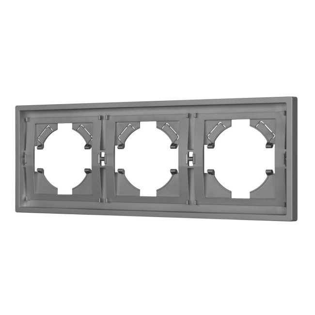 Рамка пластиковая на 3 поста Arlight FRM-TENDO-PL-3-GR 053845 Рамка пластиковая на 3 поста Arlight FRM-TENDO-PL-3-GR 053845