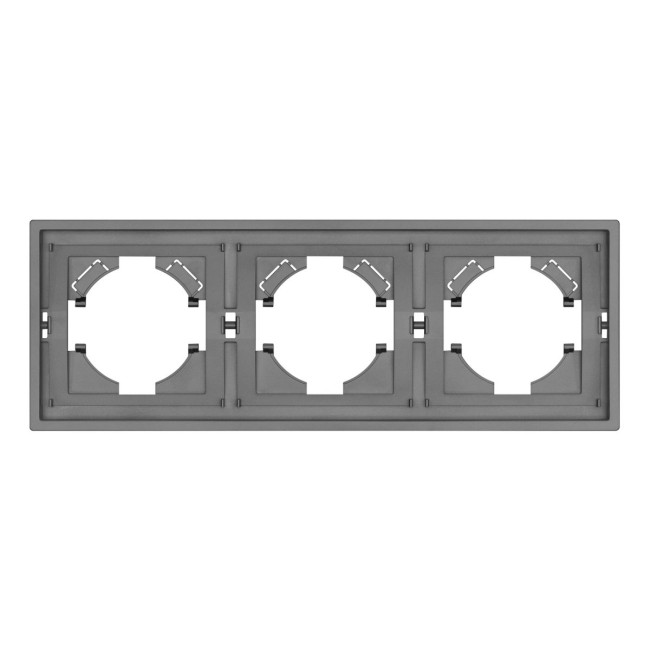 Рамка пластиковая на 3 поста Arlight FRM-TENDO-PL-3-GR 053845 Рамка пластиковая на 3 поста Arlight FRM-TENDO-PL-3-GR 053845