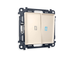 Комплект механизма 2-кл проходного выключателя с подсветкой Ambrella Volt Alfa MA324040