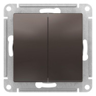 Выключатель двухклавишный проходной Schneider Electric Atlas Design ATN000665
