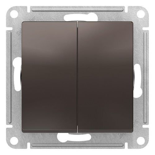 Выключатель двухклавишный проходной Schneider Electric Atlas Design ATN000665 Выключатель двухклавишный проходной Schneider Electric Atlas Design ATN000665