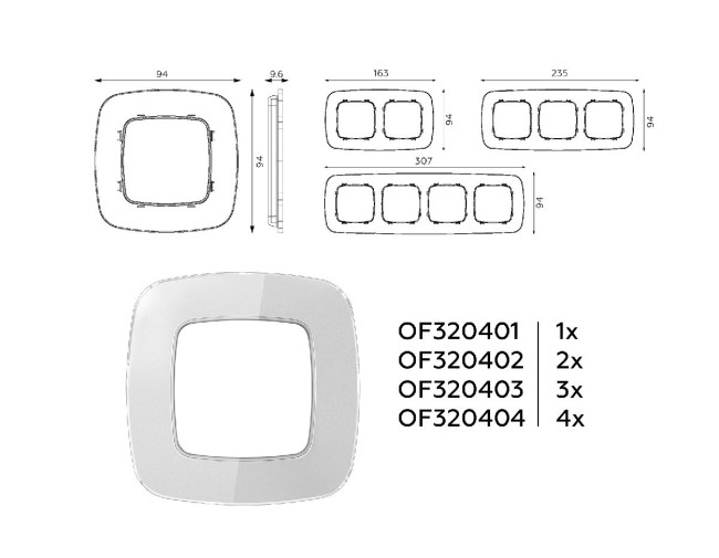 Рамка одноместная Ambrella Volt Radian OF320401 Рамка одноместная Ambrella Volt Radian OF320401