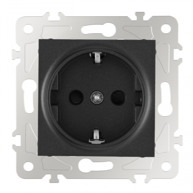 Розетка с заземлением и шторками Arte Milano 203.40-1.black