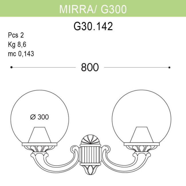 Уличный настенный светильник Fumagalli Mirra/G300 G30.142.000.AZE27