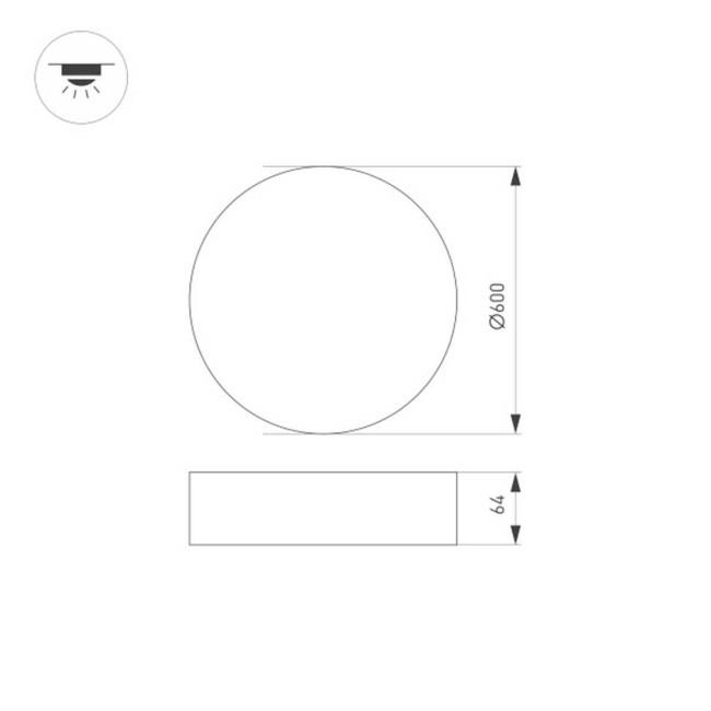 Потолочный светильник Arlight SP-Rondo-R600-60W Day4000 034821 Потолочный светильник Arlight SP-Rondo-R600-60W Day4000 034821