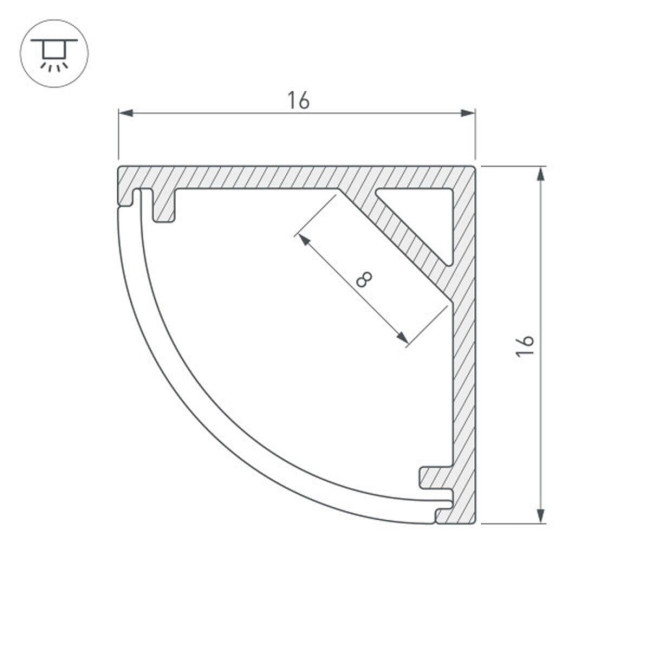Алюминиевый профиль Arlight SL-Kant-H16-3000 Anod 036041