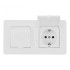 Розетка двойная (двухпостовая) с/з и шторками Arte Milano SET16-2-41-1x2 white