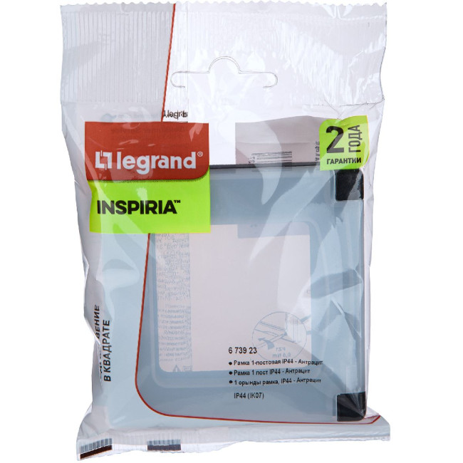 Рамка с защитной крышкой Legrand Inspiria 673923 Рамка с защитной крышкой Legrand Inspiria 673923