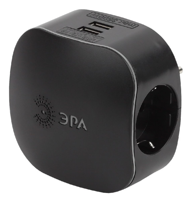 Разветвитель электрический Эра SP-3e-USB-BLACK Б0046364 Разветвитель электрический Эра SP-3e-USB-BLACK Б0046364