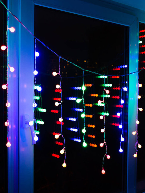 Светодиодная гирлянда (11130) Uniel занавес Радуга 220V разноцветный ULD-E2405-100/DTA MULTI IP20 RAINBOW