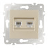 Розетка телефонная RJ11 + компьютерная RJ45 Arte Milano 203.44-1.shampan Розетка телефонная RJ11 + компьютерная RJ45 Arte Milano 203.44-1.shampan