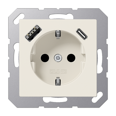 Розетка 2K+З USB Typ AC Jung A1520-15CA Розетка 2K+З USB Typ AC Jung A1520-15CA