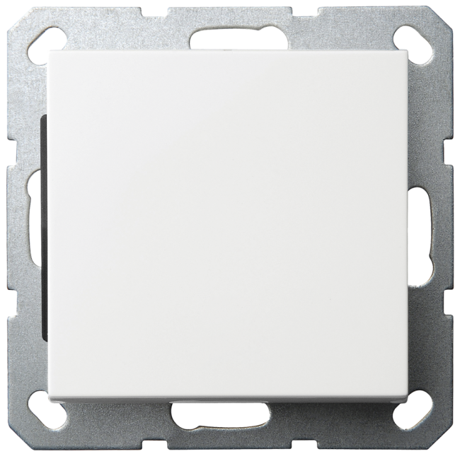 Выключатель одноклавишный проходной Jasmart в комплекте с накладкой 10A 250V белый глянцевый G3012W