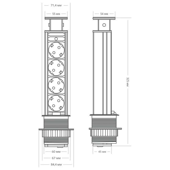 Блок розеток 105S Mebax 00-00001169