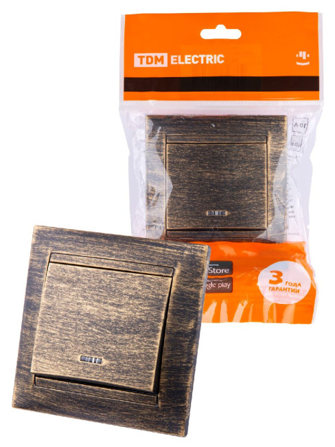 Выключатель одноклавишный с подсветкой Лама TDM Electric SQ1815-0746 Выключатель одноклавишный с подсветкой Лама TDM Electric SQ1815-0746