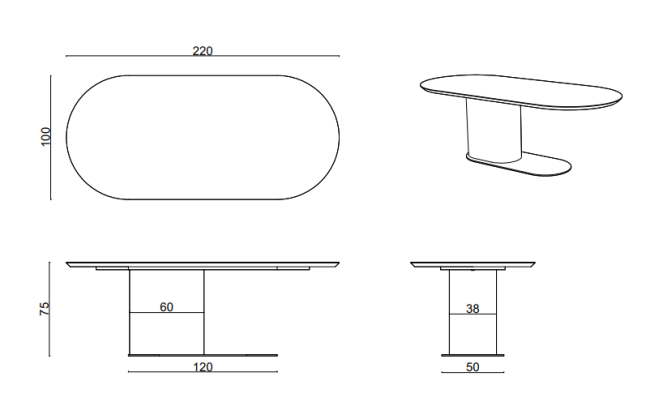 Обеденный стол Ocean Black Обеденный стол Ocean Black