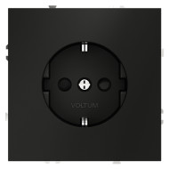 Розетка со шторками Voltum S70 VLS040208 (черный матовый)