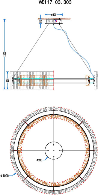 Подвесная люстра Wertmark Patricia WE117.03.303 Подвесная люстра Wertmark Patricia WE117.03.303