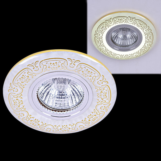Встраиваемый светильник Reluce 09502-9.0-001MN MR16+LED3W WH/GD Встраиваемый светильник Reluce 09502-9.0-001MN MR16+LED3W WH/GD