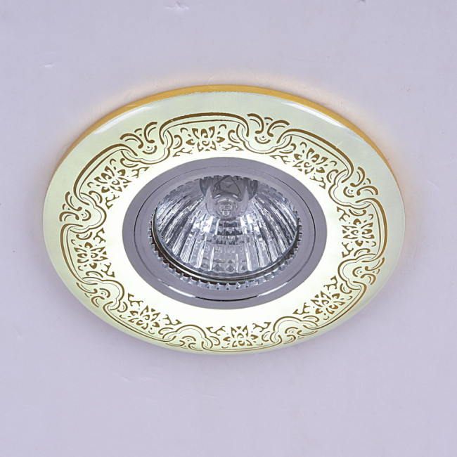 Встраиваемый светильник Reluce 09502-9.0-001MN MR16+LED3W WH/GD Встраиваемый светильник Reluce 09502-9.0-001MN MR16+LED3W WH/GD