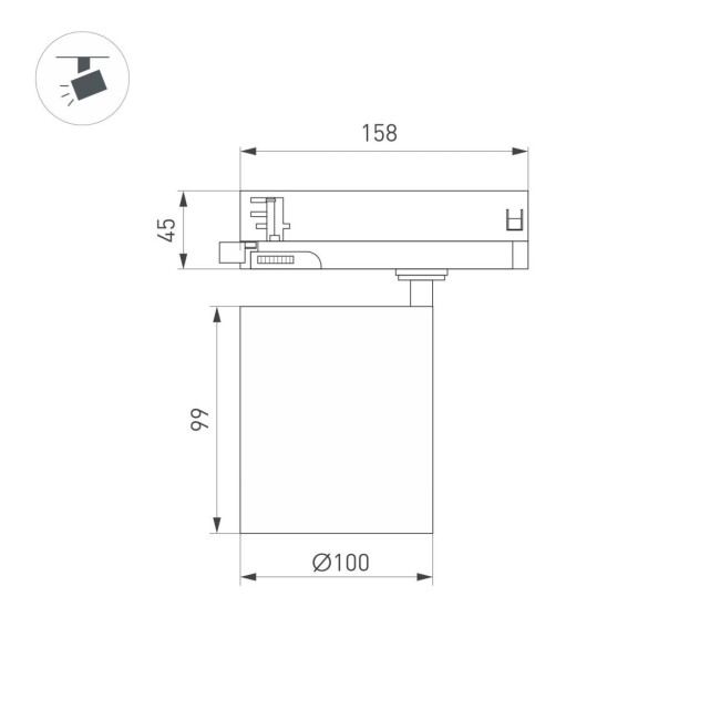 Трековый трехфазный светильник Arlight LGD-DYKE-4TR-R100-36W Day4000 (WH, 20 deg, 230V) 052148 Трековый трехфазный светильник Arlight LGD-DYKE-4TR-R100-36W Day4000 (WH, 20 deg, 230V) 052148