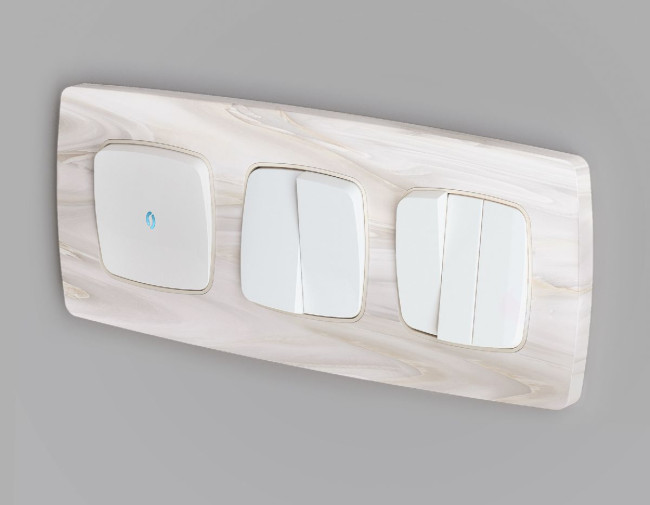 Лицевая панель для выключателя одноклавишного с подсветкой Ambrella Volt Omega OP1220 Лицевая панель для выключателя одноклавишного с подсветкой Ambrella Volt Omega OP1220