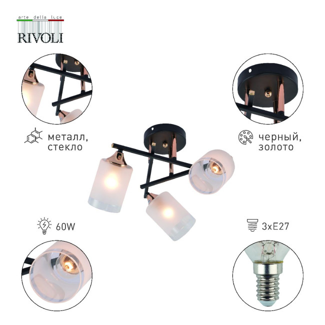 Потолочная люстра Rivoli Fiona 3163-303 Б0059259 Потолочная люстра Rivoli Fiona 3163-303 Б0059259