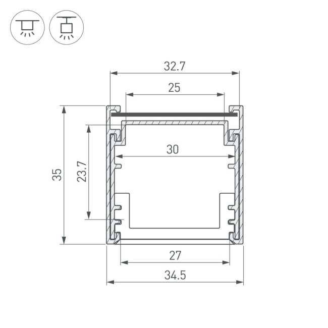 Профиль Arlight LINE-3535-BENT-SIDE-2000 ANOD 055738 Профиль Arlight LINE-3535-BENT-SIDE-2000 ANOD 055738