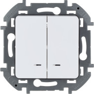 Выключатель двухклавишный с подсветкой/индикацией Legrand Inspiria 673630