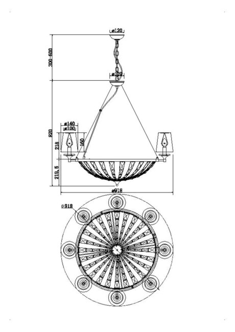 Подвесная люстра Maytoni Pantheon H021PL-08CH Подвесная люстра Maytoni Pantheon H021PL-08CH