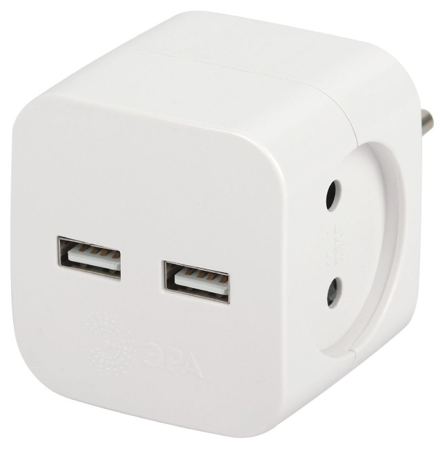 Разветвитель электрический Эра SP-2-USB-W Б0049531 Разветвитель электрический Эра SP-2-USB-W Б0049531