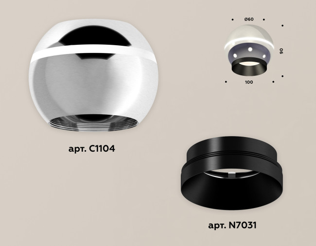 Накладной светильник с дополнительной подсветкой Ambrella Light Techno XS1104001 (C1104, N7031) Накладной светильник с дополнительной подсветкой Ambrella Light Techno XS1104001 (C1104, N7031)