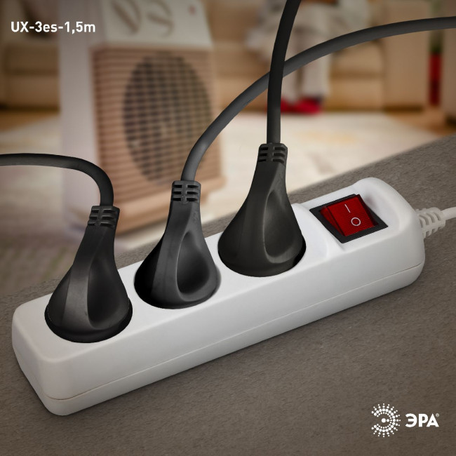 Удлинитель электрический Эра UX-3es-1,5m Б0057740 Удлинитель электрический Эра UX-3es-1,5m Б0057740