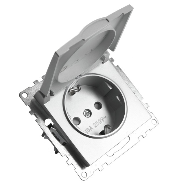 Розетка 1-местная с/з с защитной шторкой Stekker Катрин 39580 Розетка 1-местная с/з с защитной шторкой Stekker Катрин 39580