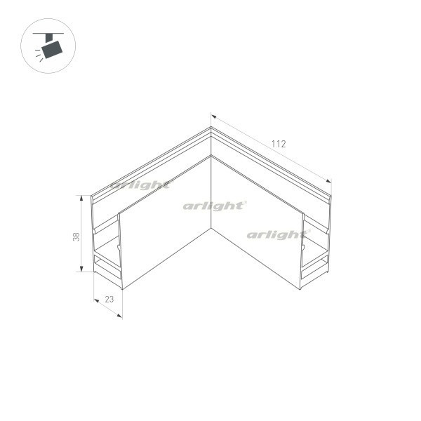 Коннектор L-образный для магнитного шинопровода Arlight Mag-Con-2538-L90 033247 Коннектор L-образный для магнитного шинопровода Arlight Mag-Con-2538-L90 033247